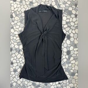 White House Black Market Black Tie-Front Blouse